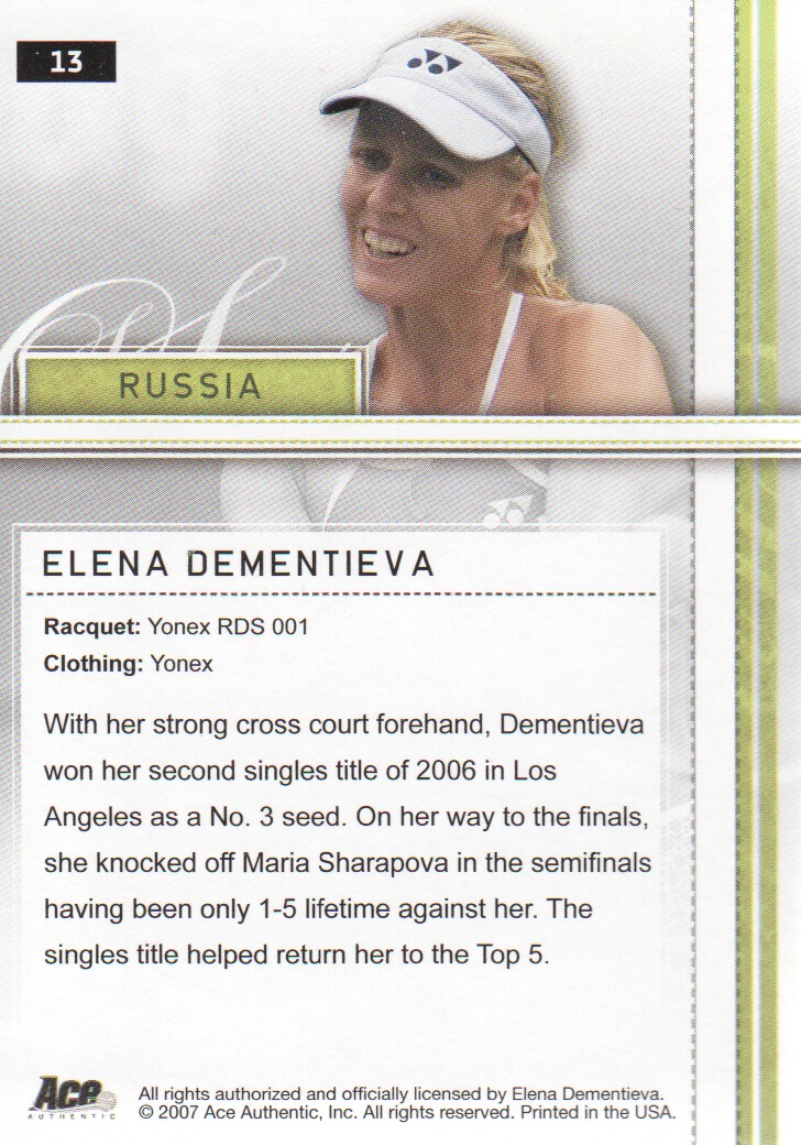 2007 Ace Authentic Straight Sets BASE Tennis Karten Auswahl aus Liste - Bild 19 von 77