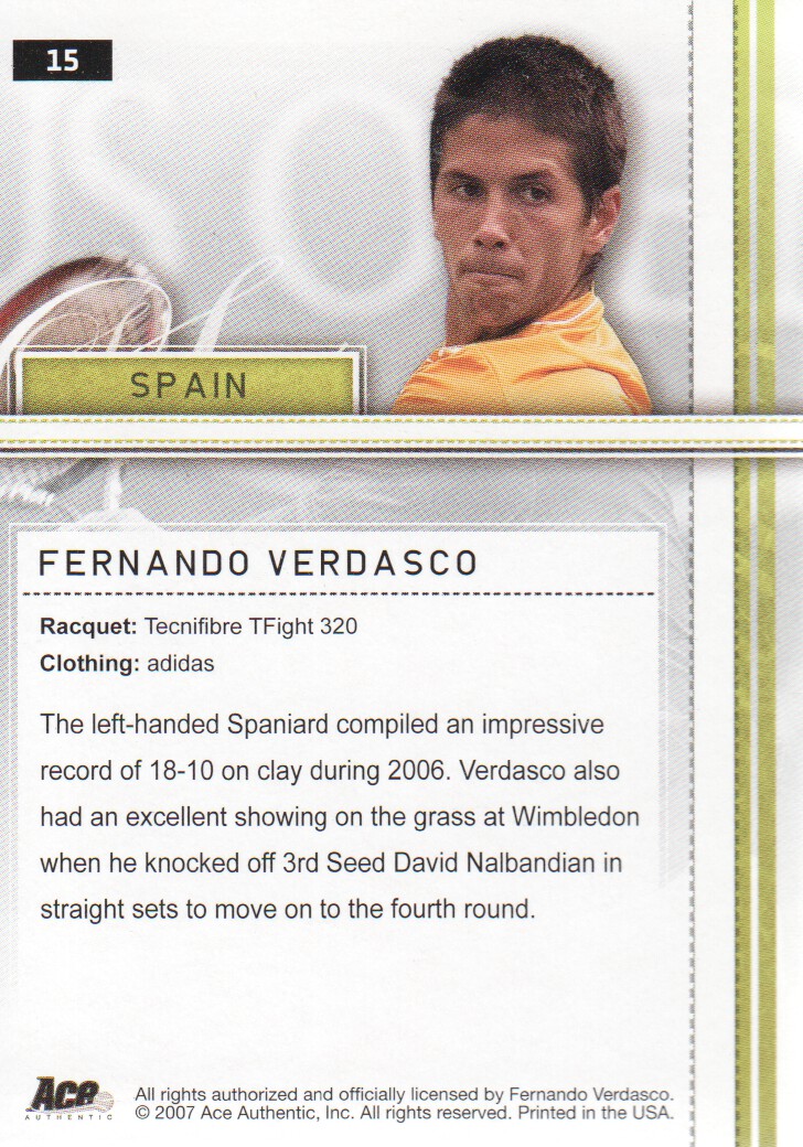 2007 Ace Authentic Straight Sets BASE Tennis Karten Auswahl aus Liste - Bild 23 von 77