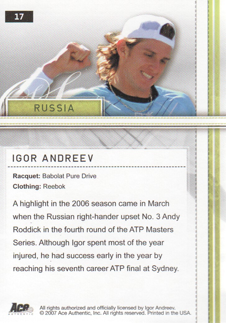 2007 Ace Authentic Straight Sets BASE Tennis Karten Auswahl aus Liste - Bild 25 von 77