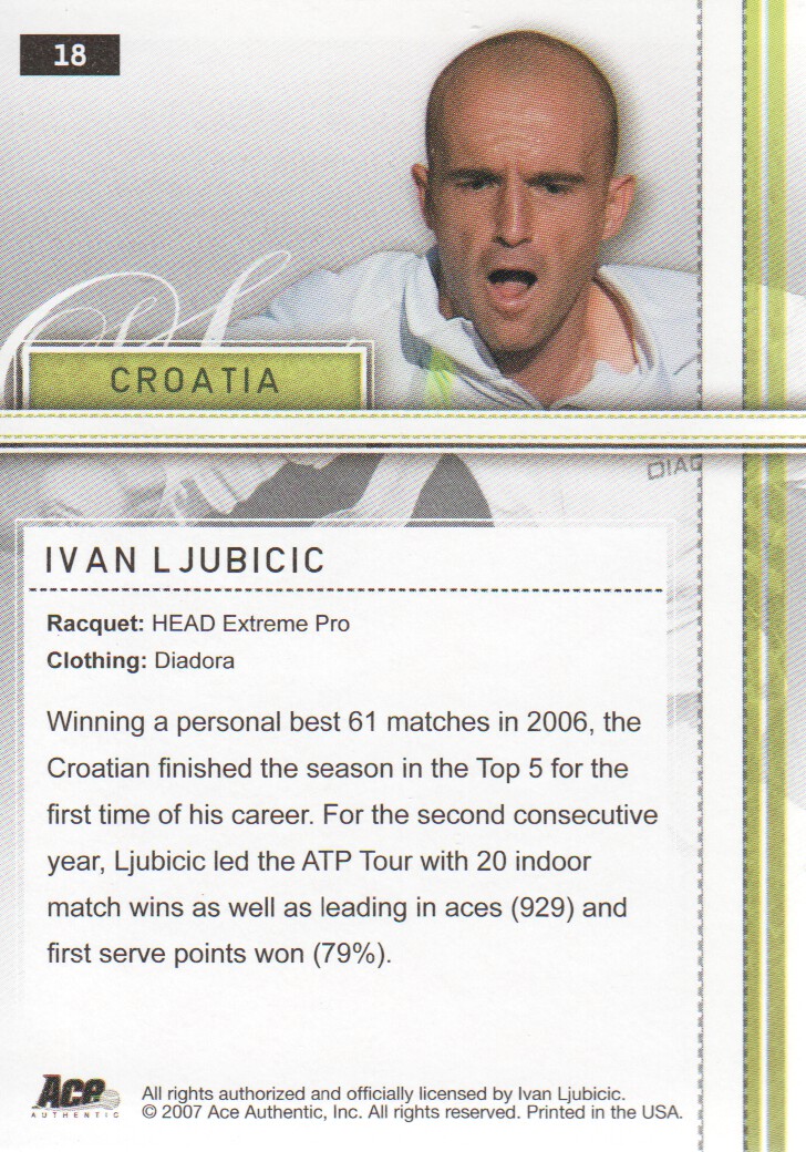 2007 Ace Authentic Straight Sets BASE Tennis Karten Auswahl aus Liste - Bild 27 von 77