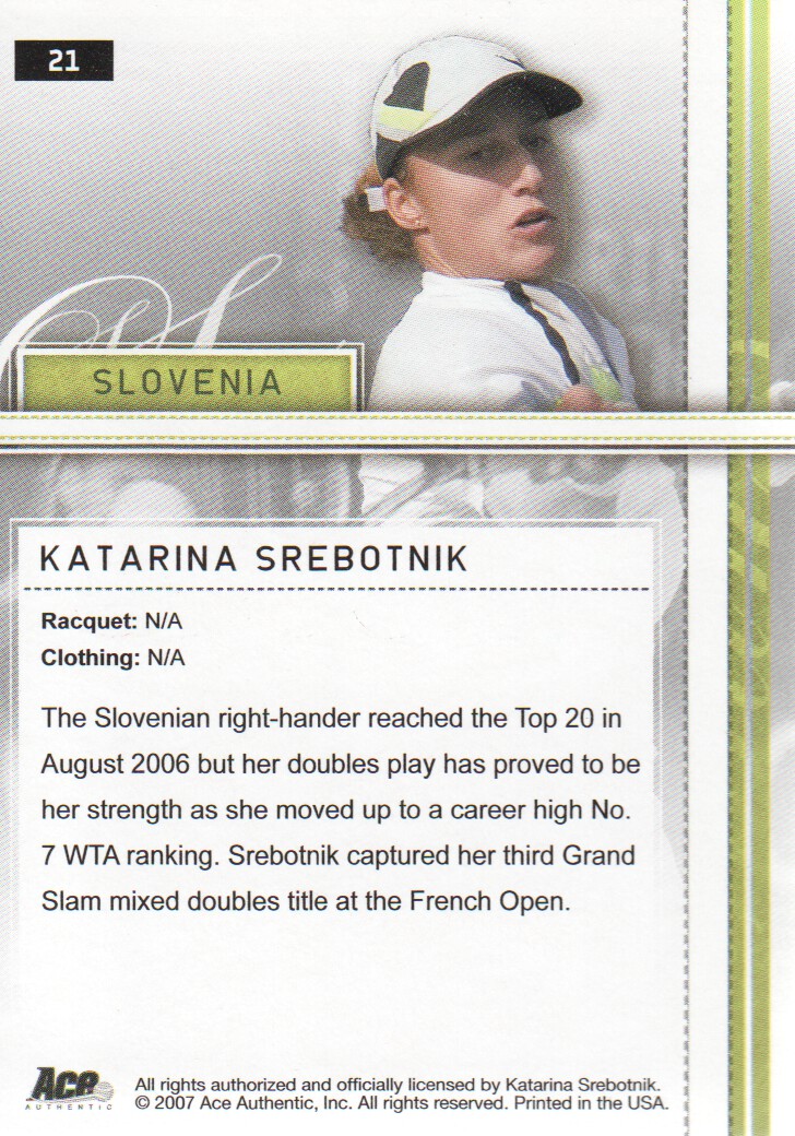 2007 Ace Authentic Straight Sets BASE Tennis Karten Auswahl aus Liste - Bild 29 von 77