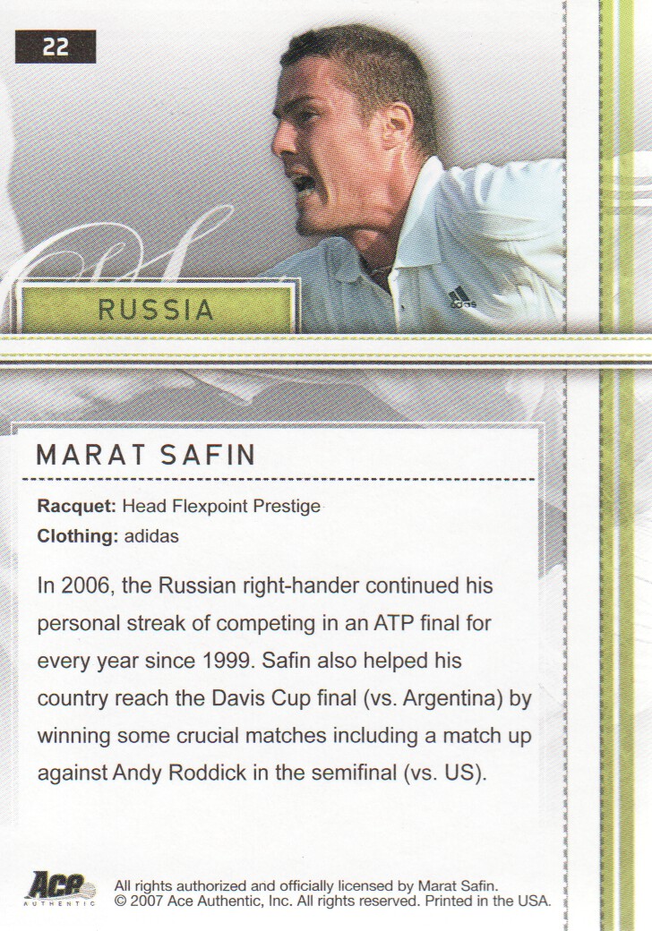 2007 Ace Authentic Straight Sets BASE Tennis Karten Auswahl aus Liste - Bild 31 von 77