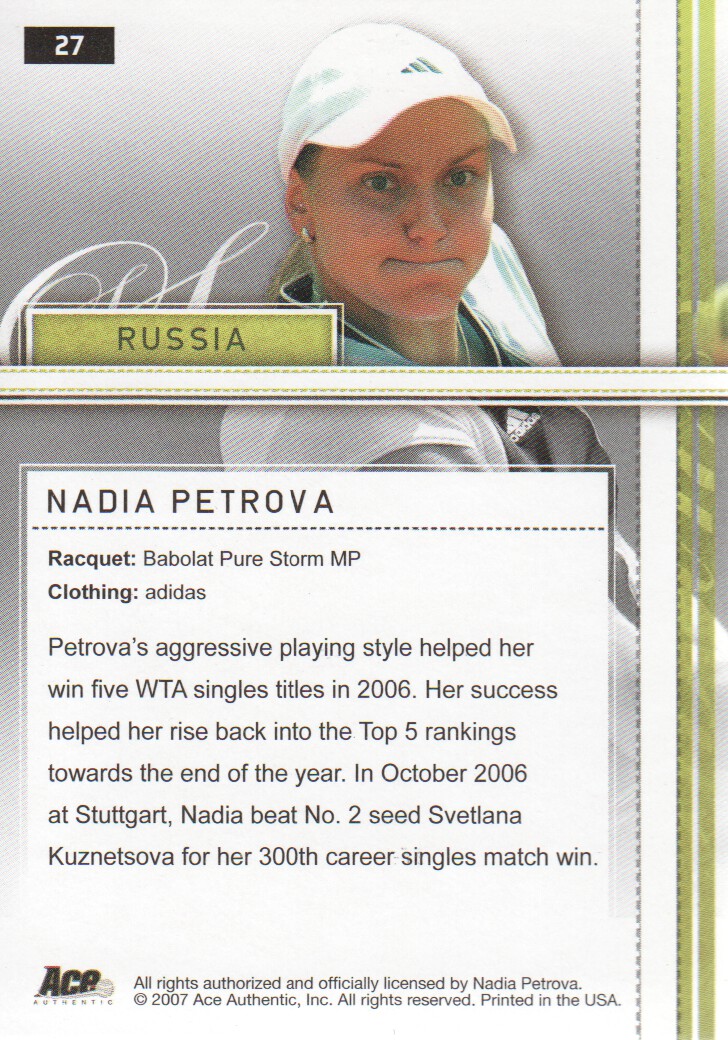 2007 Ace Authentic Straight Sets BASE Tennis Karten Auswahl aus Liste - Bild 37 von 77