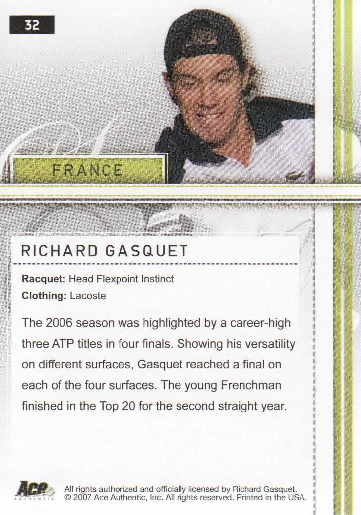 2007 Ace Authentic Straight Sets BASE Tennis Karten Auswahl aus Liste - Bild 45 von 77