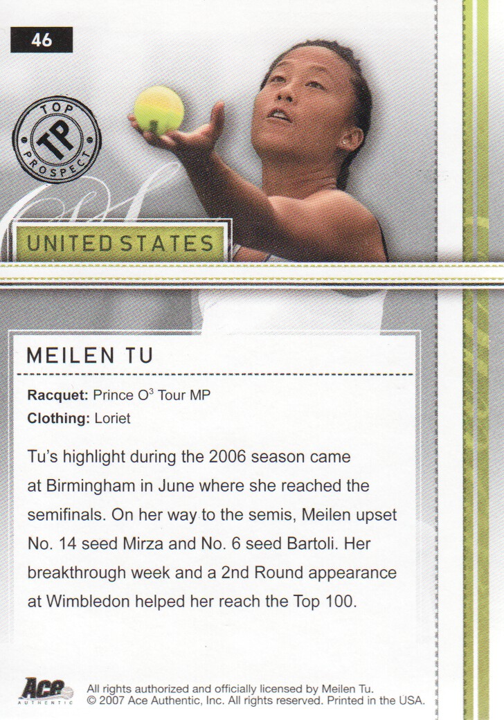 2007 Ace Authentic Straight Sets BASE Tennis Karten Auswahl aus Liste - Bild 69 von 77