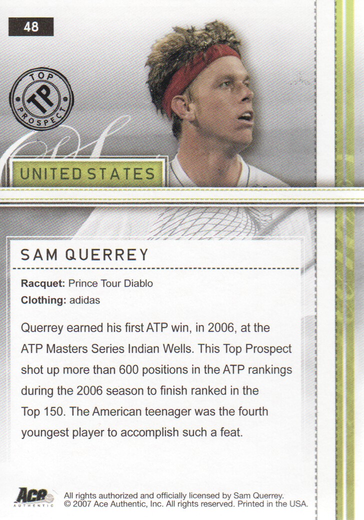 2007 Ace Authentic Straight Sets BASE Tennis Karten Auswahl aus Liste - Bild 73 von 77