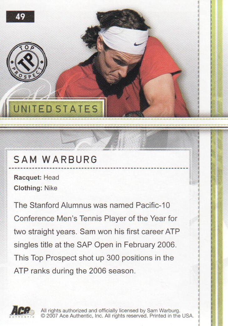 2007 Ace Authentic Straight Sets BASE Tennis Karten Auswahl aus Liste - Bild 75 von 77