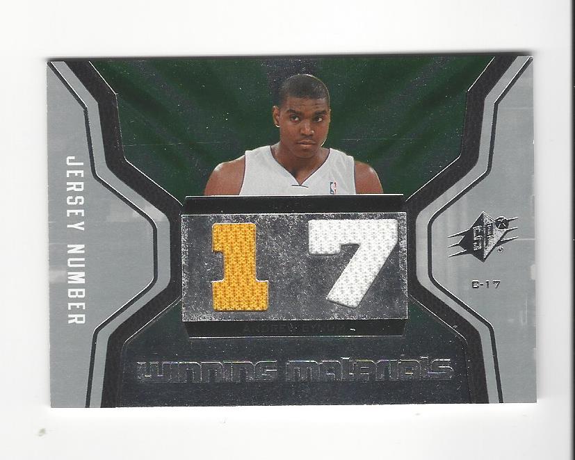 2007-08 SPx Winning Materials Jersey Numbers #BY Andrew Bynum
