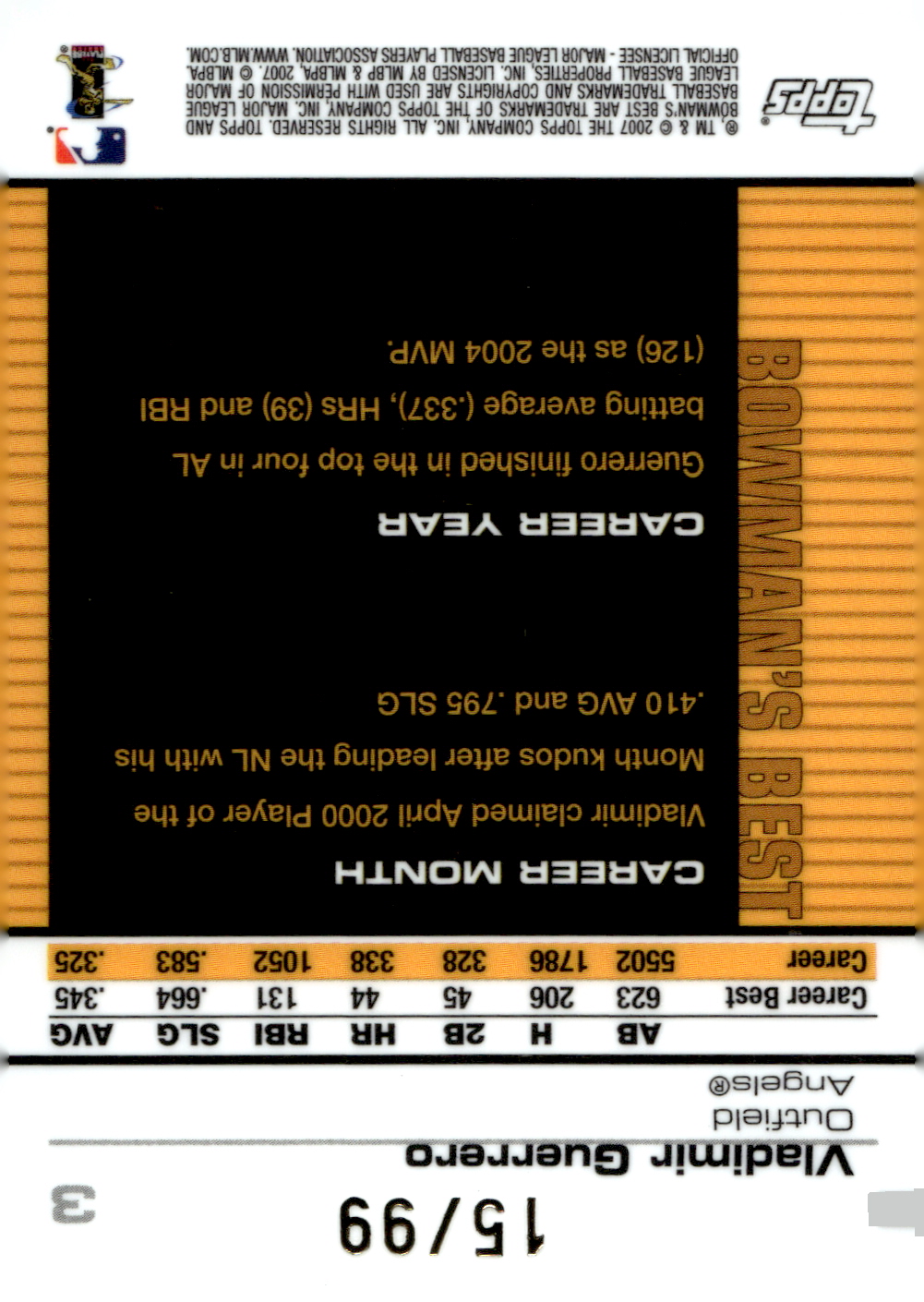 2007 BOWMAN'S BEST BLUE BASEBALL ASSORTED SINGLES U-PICK - Picture 3 of 17