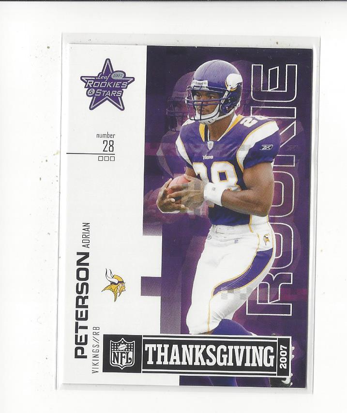 2007 Leaf Rookies and Stars Thanksgiving Classic #TC7 Adrian Peterson