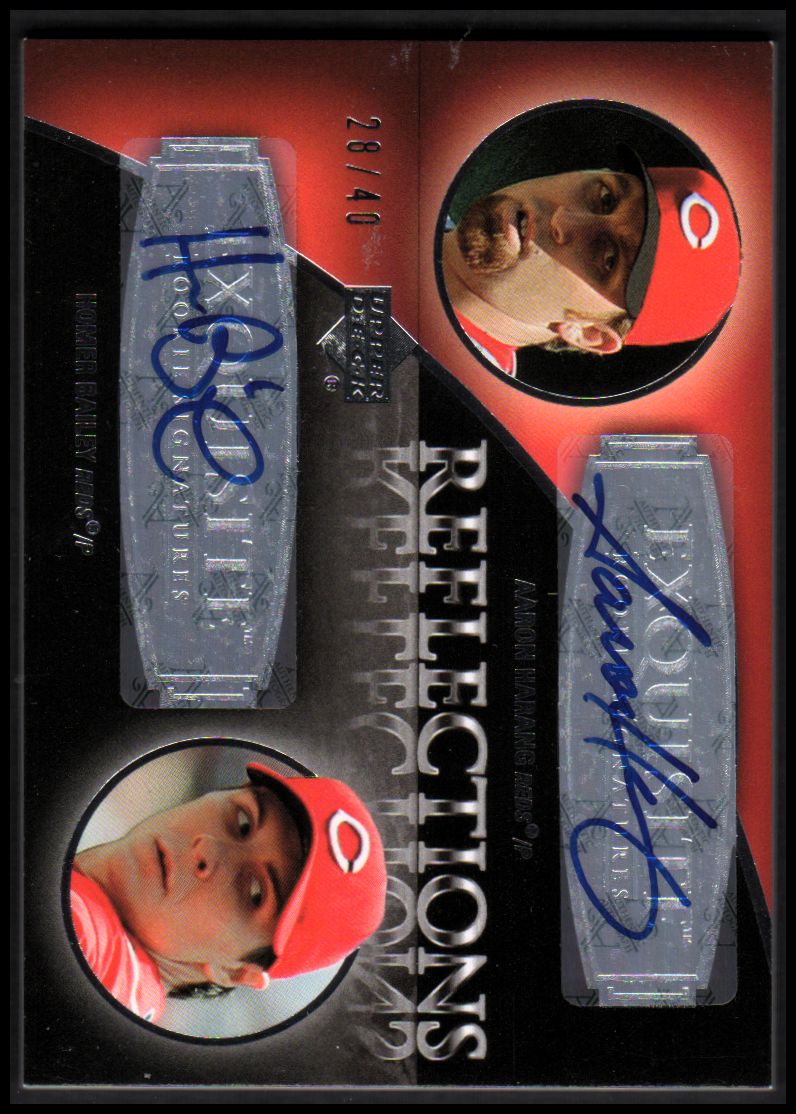2007 Exquisite Collection Rookie Signatures Reflections Autographs #AH Aaron Harang/Homer Bailey/40