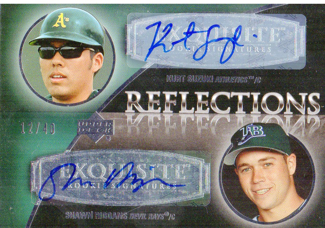 2007 Exquisite Collection Rookie Signatures Reflections Autographs #SR Kurt Suzuki/Shawn Riggans/40