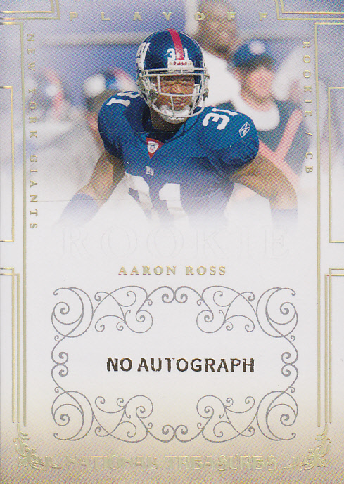 2007 Playoff National Treasures Signature Gold #136 Aaron Ross No AU
