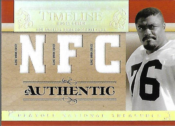 2007 Playoff National Treasures Timeline Material AFC/NFC #RG Rosey Grier