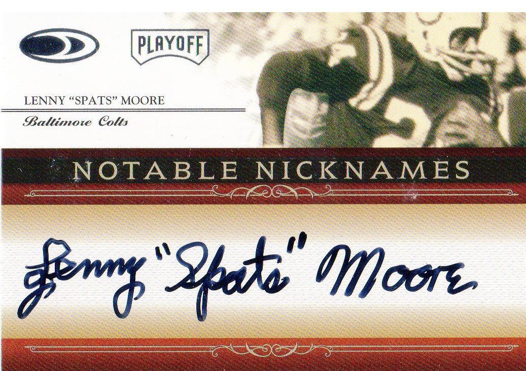 2007 Playoff National Treasures Notable Nicknames Signature #LM Lenny Moore/126