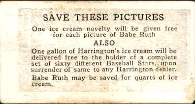 1928 Harrington's Ice Cream #60 John McInnis back image