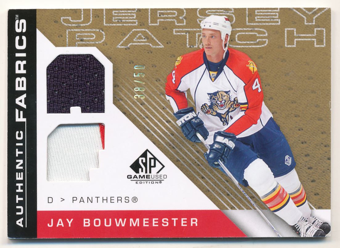 2007-08 SP Game Used Authentic Fabrics Patches #AFJB Jay Bouwmeester