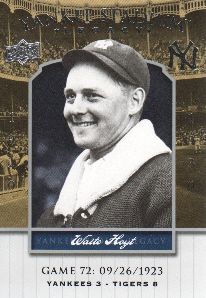 2008 Upper Deck Yankee Stadium Legacy Collection #72 Waite Hoyt