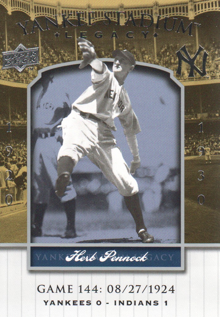 2008 Upper Deck Yankee Stadium Legacy Collection #144 Herb Pennock