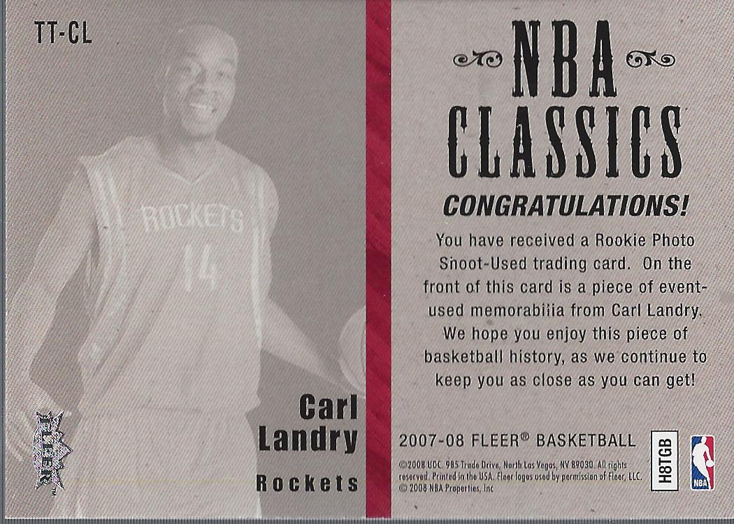 2007-08 Fleer NBA Classics #TTCL Carl Landry back image