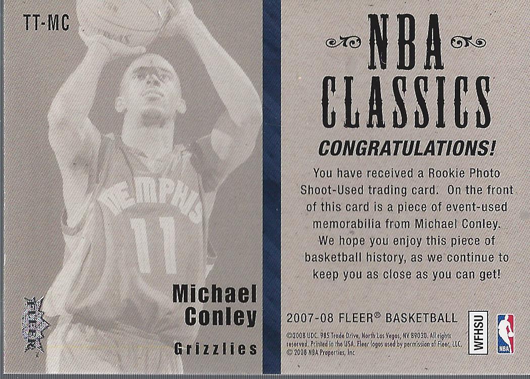 2007-08 Fleer NBA Classics #TTMC Mike Conley Jr. back image