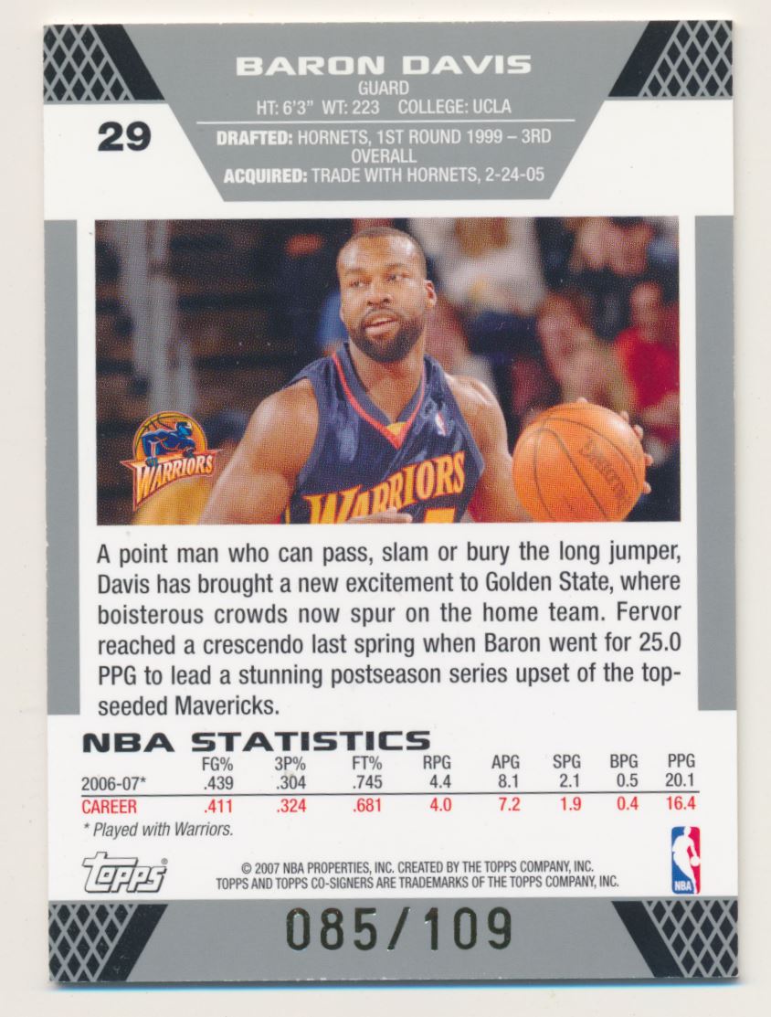 2007-08 Topps Co-Signers Gold Red #29 Baron Davis/Al Harrington
