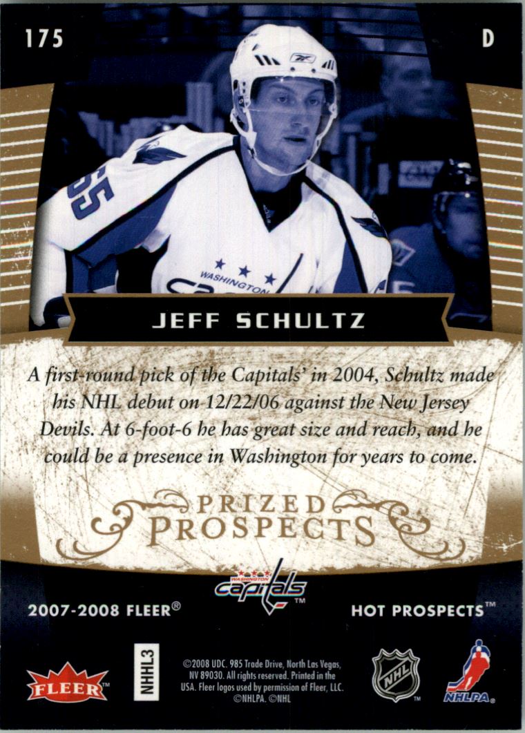 2007-08 Hot Prospects Red Hot #175 Jeff Schultz PP back image