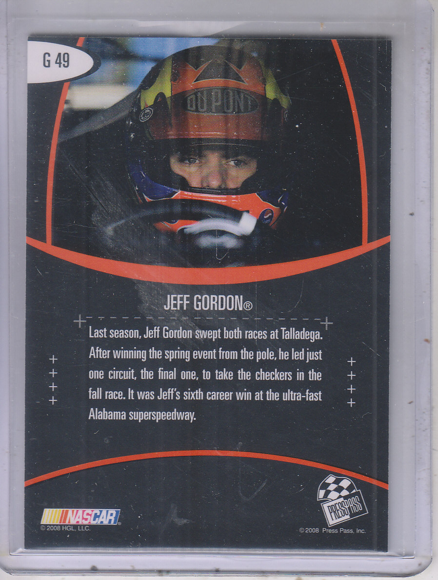 2008 Press Pass Eclipse Gold #G49 Jeff Gordon NS back image