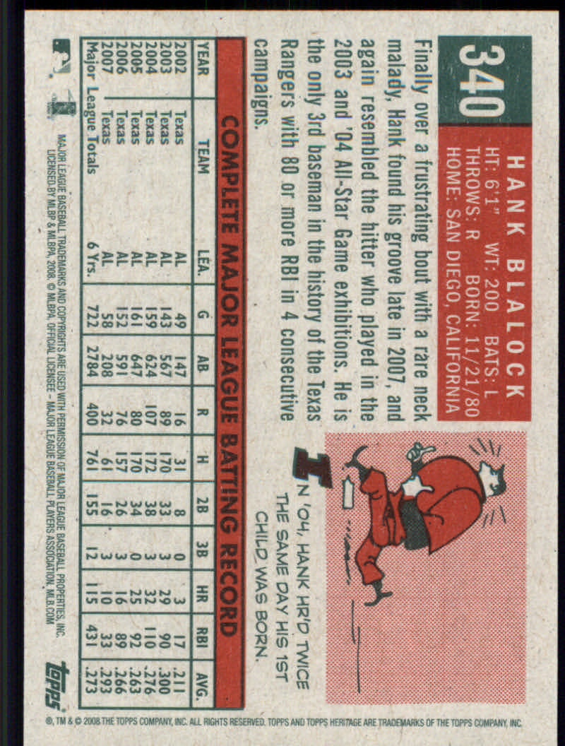 2008 Topps Heritage Baseball "Main Set" Cards #251 to #500 - Picture 115 of 205