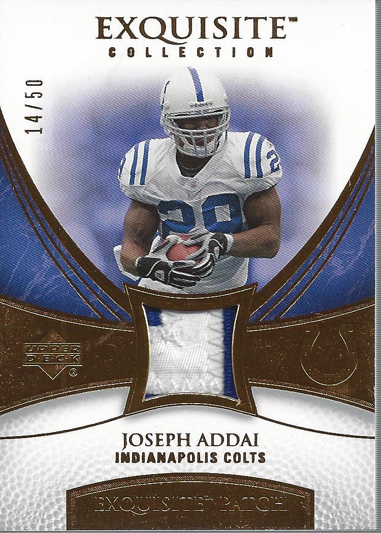 2007 Exquisite Collection Patch Gold #AD Joseph Addai