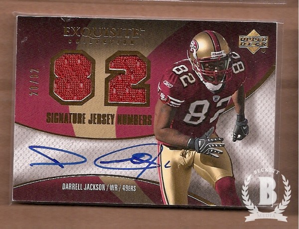 2007 Exquisite Collection Signature Jersey Numbers #DJ Darrell Jackson/82