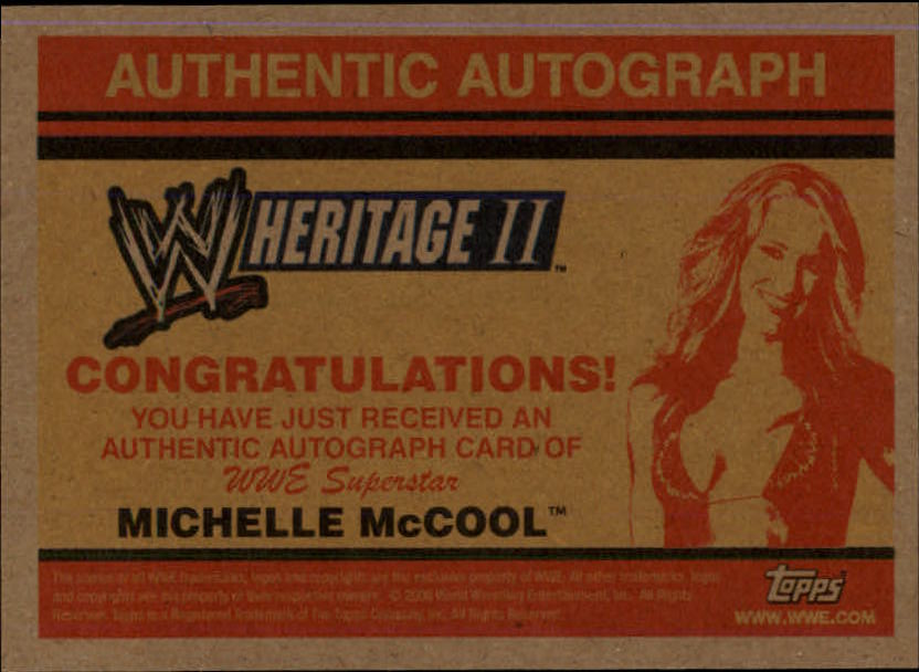 2006 Topps Heritage II WWE Autographs #NNO Michelle McCool back image