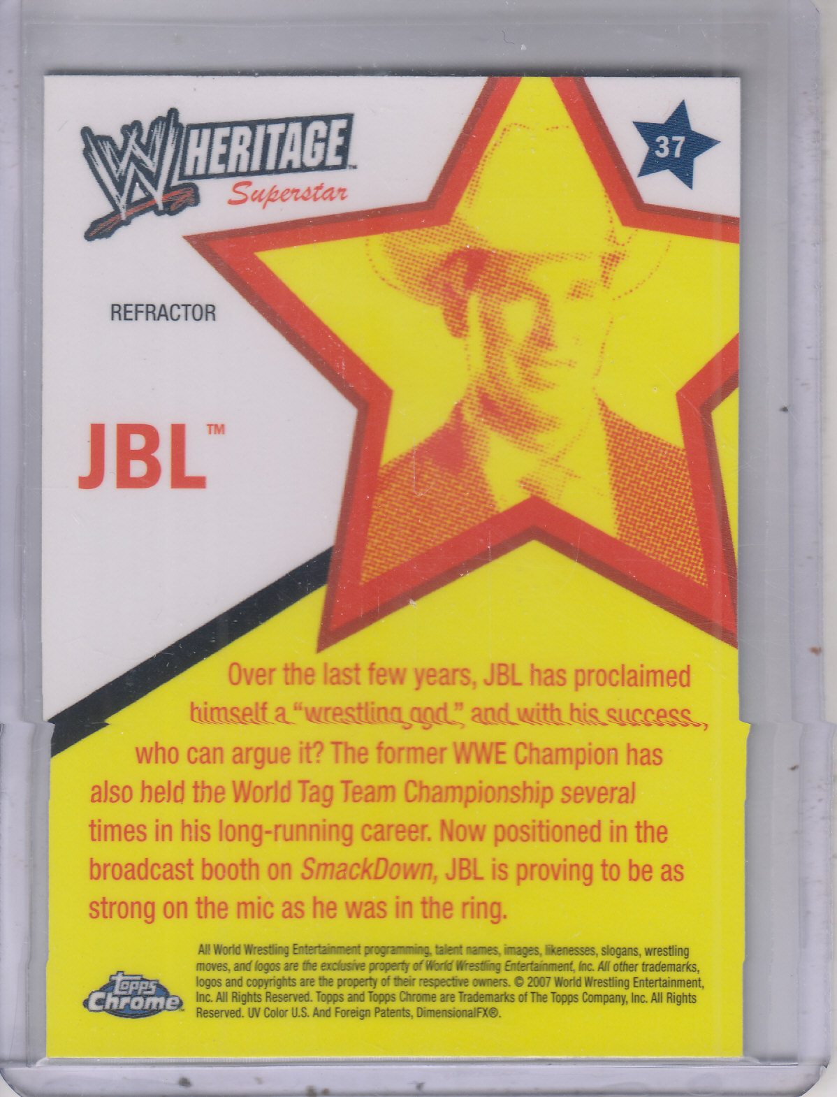 2007 Topps Heritage II Chrome WWE Refractors #37 JBL back image