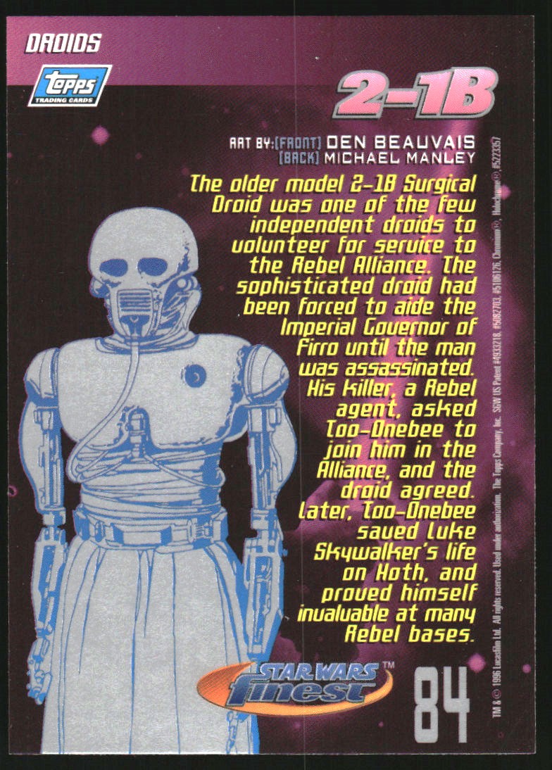 1996 Finest Star Wars #84 2-1B back image