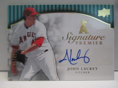2008 Upper Deck Premier Signature Premier Gold Jersey Number #JL John Lackey/41