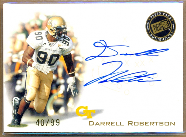 2008 Press Pass Autographs Gold #PPSDR2 Darrell Robertson