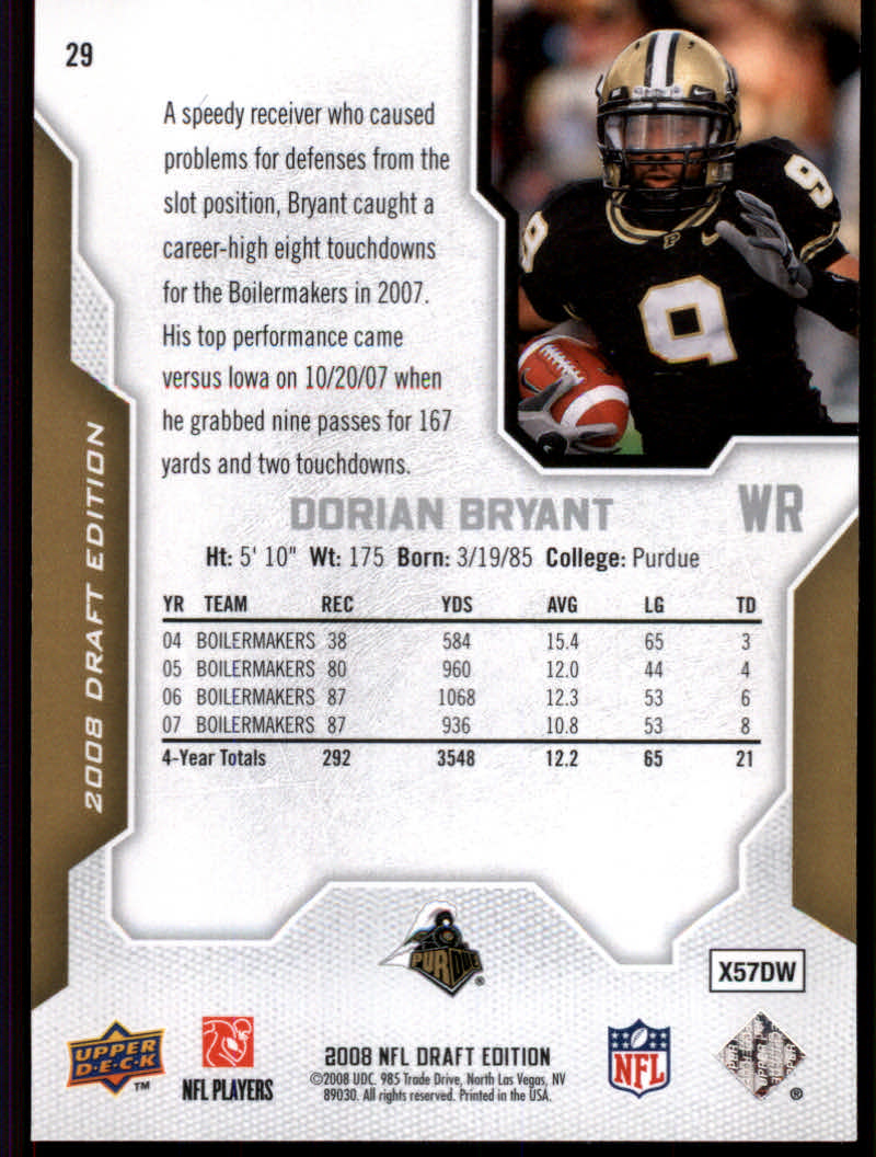 2008 Draft Edition (Upper Deck) Football "Main Set" Cards #1 to #250 - Picture 59 of 385