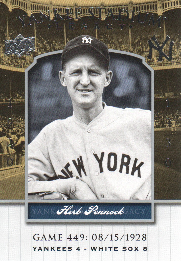 2008 Upper Deck Yankee Stadium Legacy Collection #449 Herb Pennock