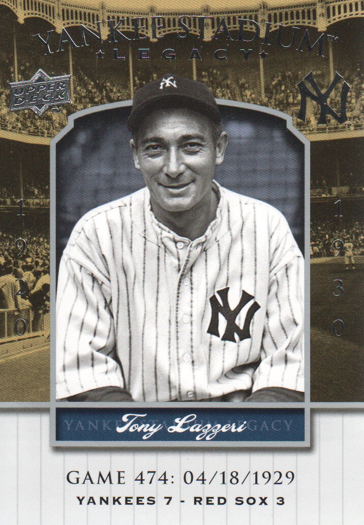 2008 Upper Deck Yankee Stadium Legacy Collection #474 Tony Lazzeri