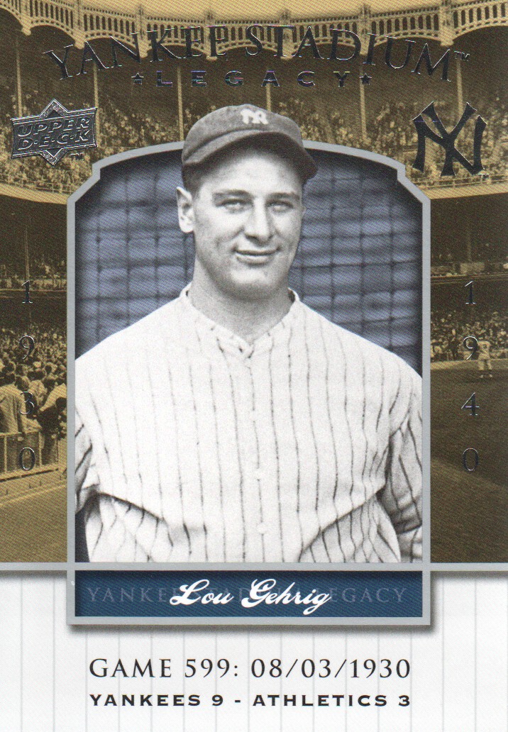 2008 Upper Deck Yankee Stadium Legacy Collection #599 Lou Gehrig