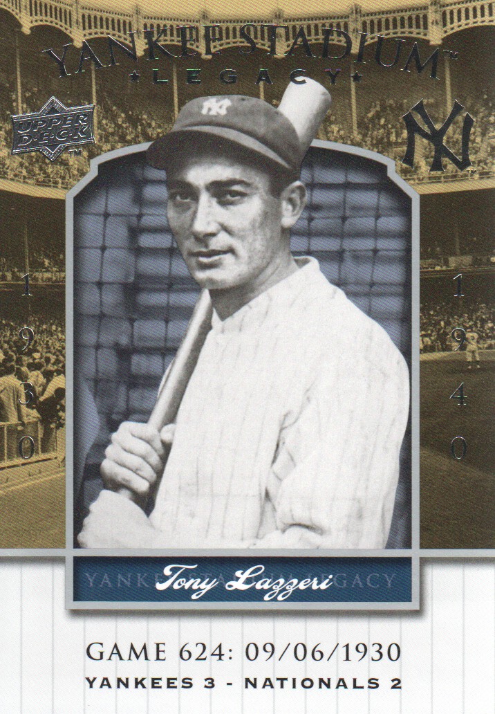 2008 Upper Deck Yankee Stadium Legacy Collection #624 Tony Lazzeri