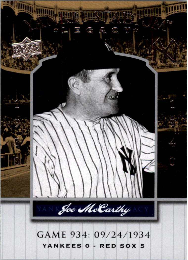 2008 Upper Deck Yankee Stadium Legacy Collection #934 Joe McCarthy