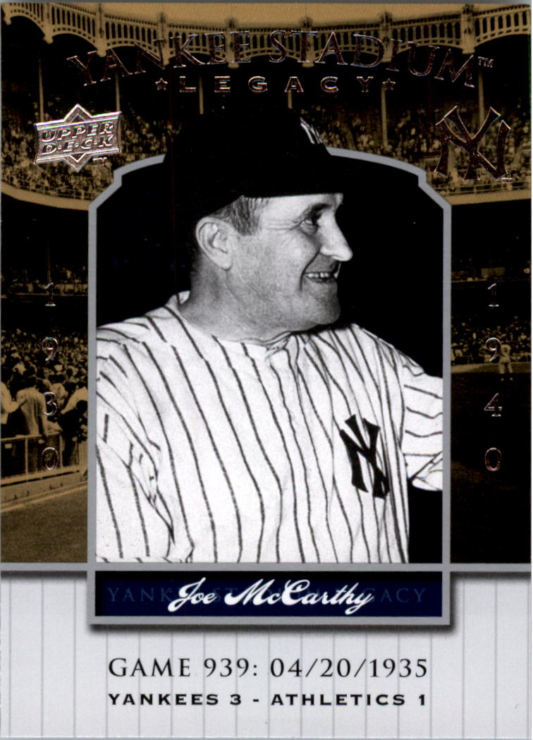 2008 Upper Deck Yankee Stadium Legacy Collection #939 Joe McCarthy