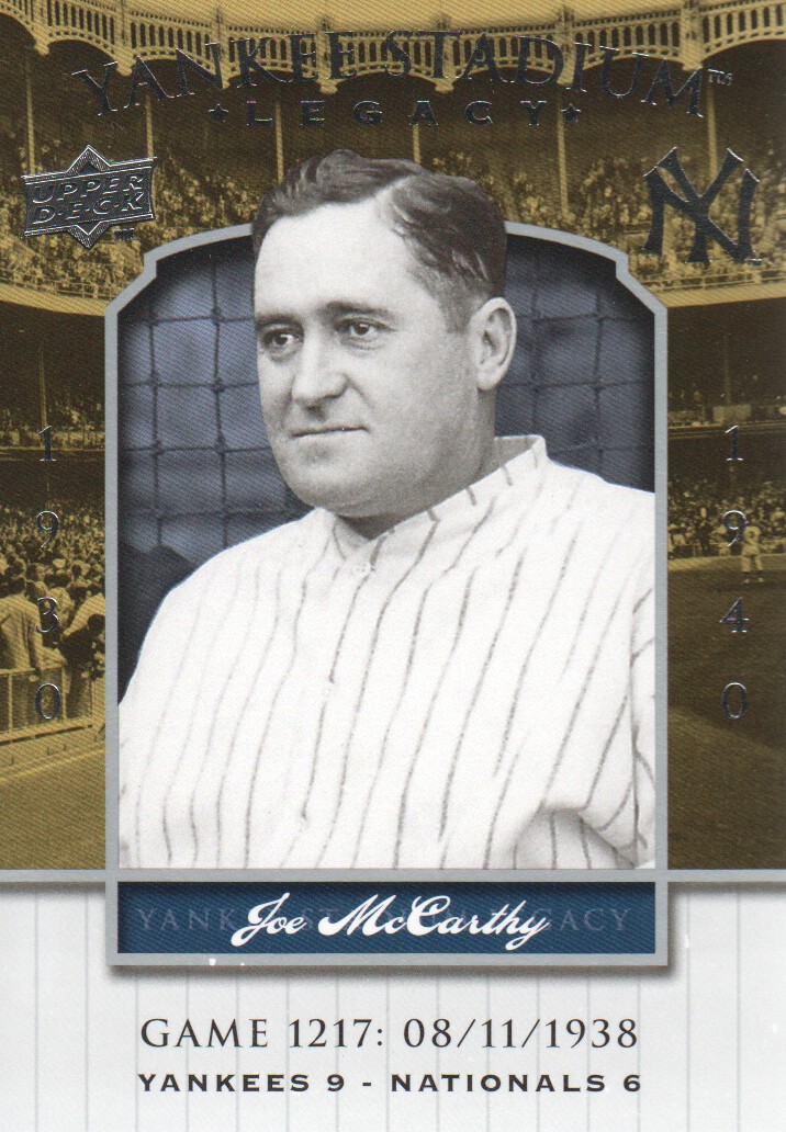 2008 Upper Deck Yankee Stadium Legacy Collection #1217 Joe McCarthy