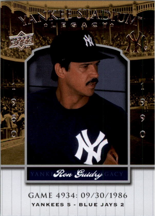 2008 Upper Deck Yankee Stadium Legacy Collection #4934 Ron Guidry