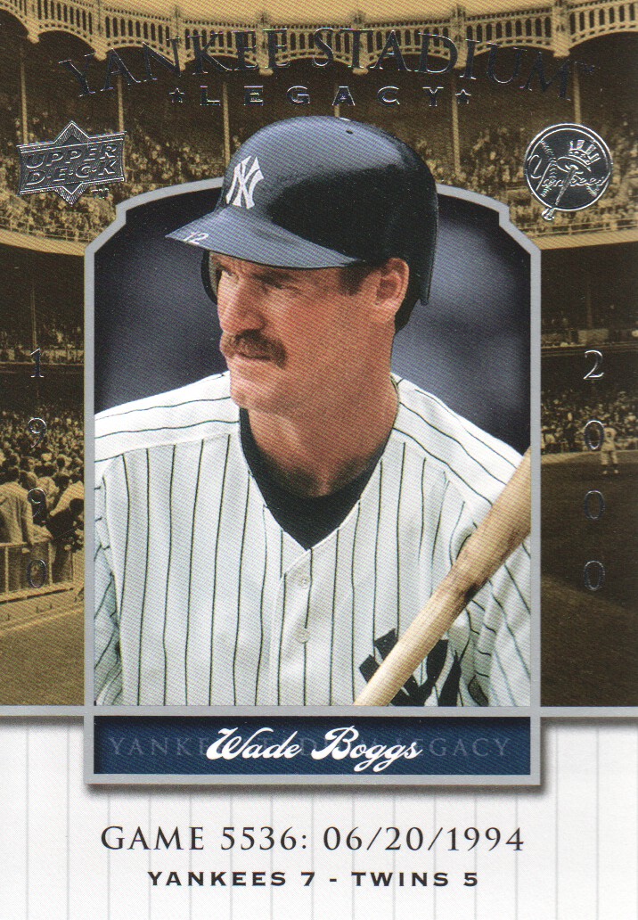 2008 Upper Deck Yankee Stadium Legacy Collection #5536 Wade Boggs