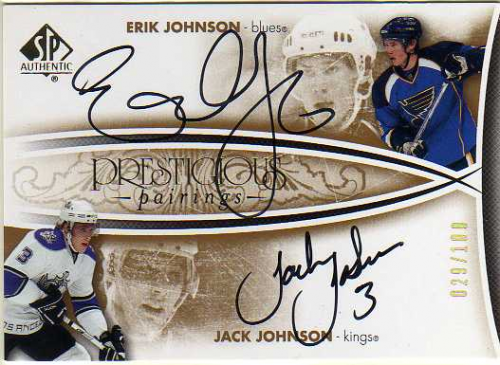 2007-08 SP Authentic Prestigious Pairings #PPJJ Erik Johnson/Jack Johnson