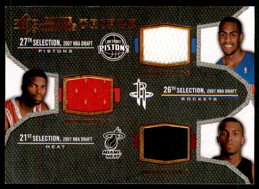 2007-08 SP Rookie Threads Rookie Threads Triple #ACB Arron Afflalo/Aaron Brooks/Daequan Cook