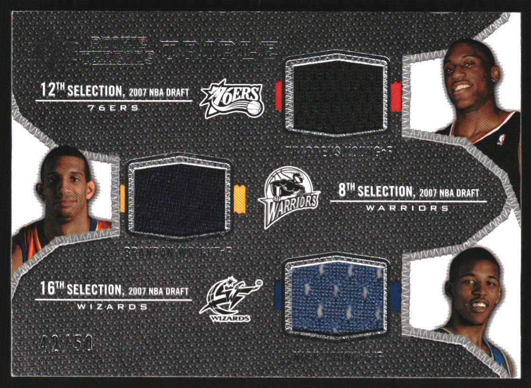 2007-08 SP Rookie Threads Rookie Threads Triple Parallel #YYW Thaddeus Young/Brandan Wright/Nick Young