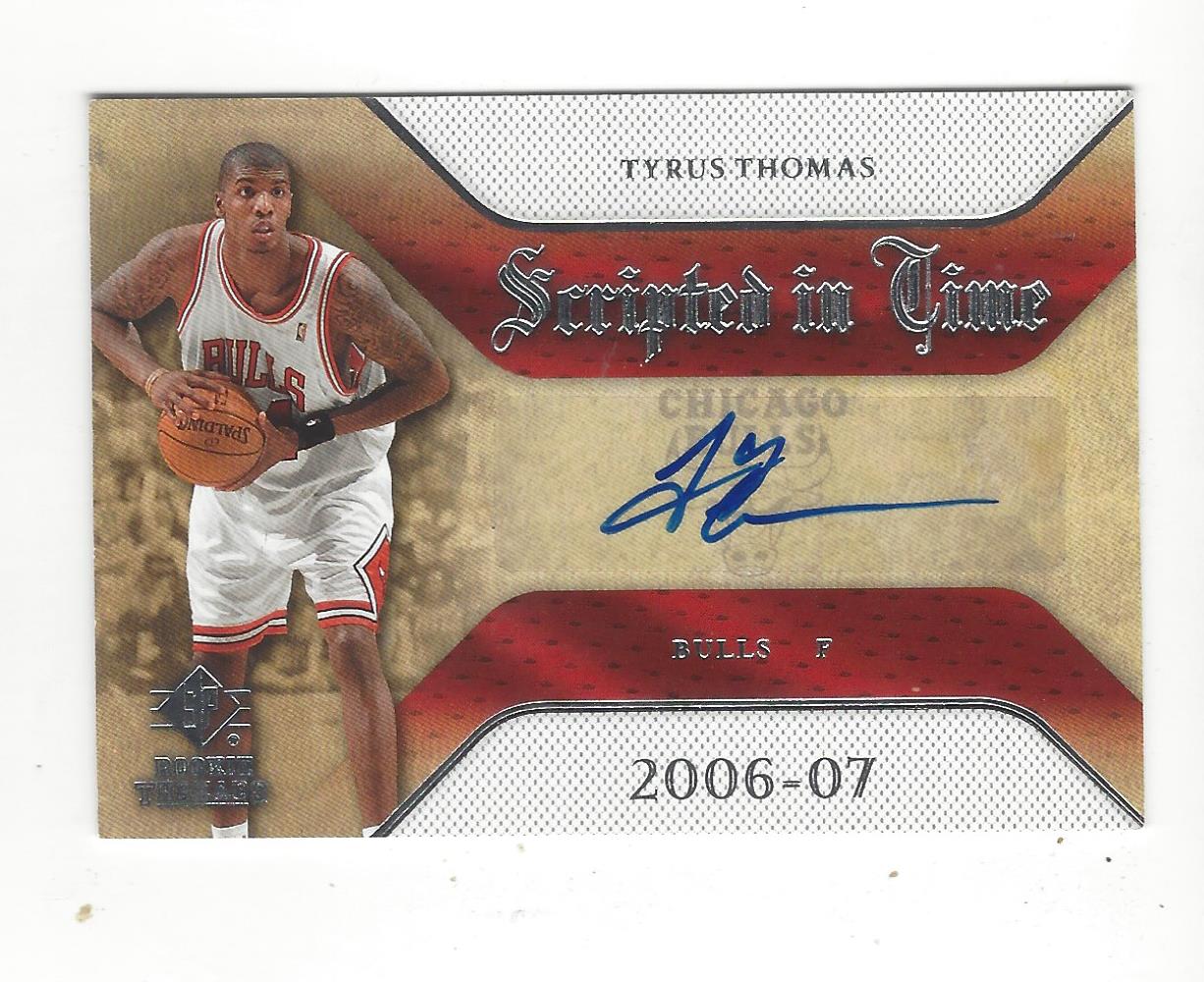 2007-08 SP Rookie Threads Scripted in Time #TT Tyrus Thomas